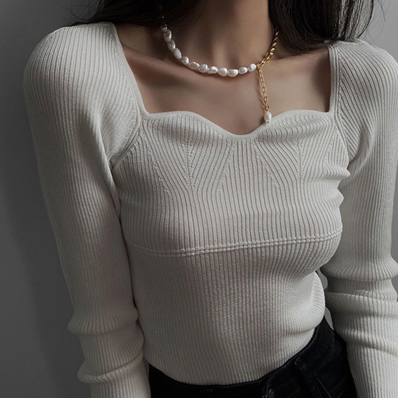 Fashion Freshwater Pearl Twisted Chain Splicing Necklace