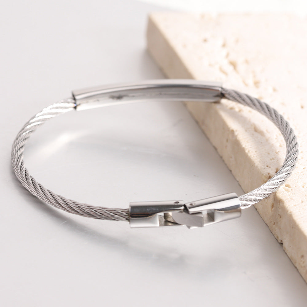 Basic Solid Color Stainless Steel Bangle In Bulk