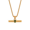 Minimalist Stripe Geometric Stainless Steel 18K Gold Plated Necklaces