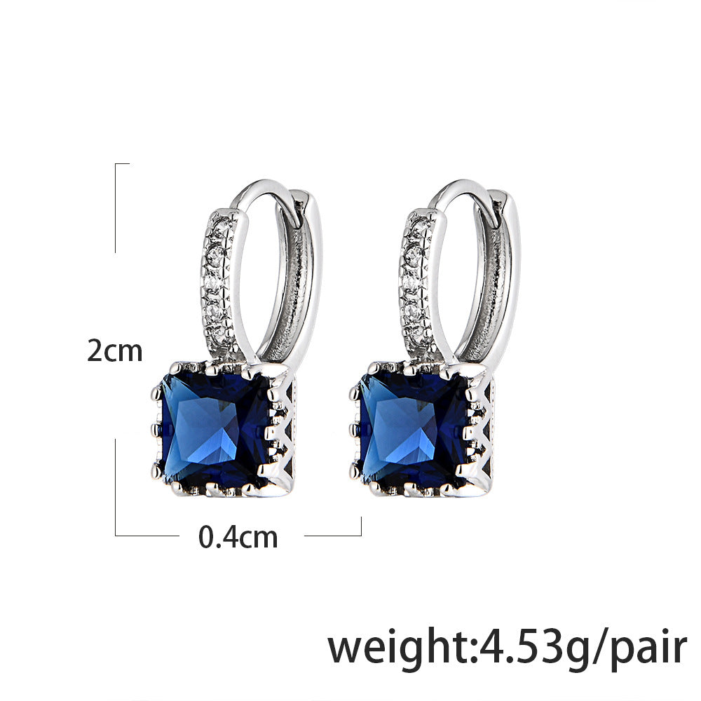 Fashion Square Copper Inlaid Zircon Ear Buckle Wholesale Gooddiy