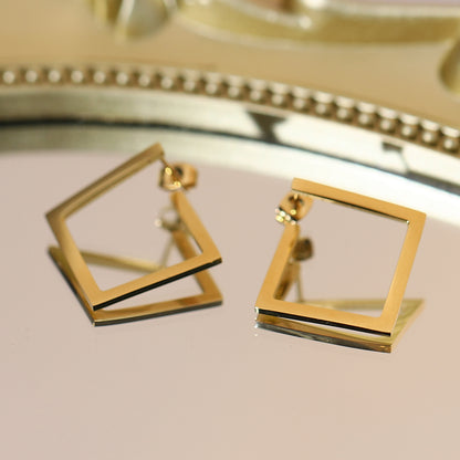 Geometric Plating Stainless Steel No Inlaid Gold Plated Earrings