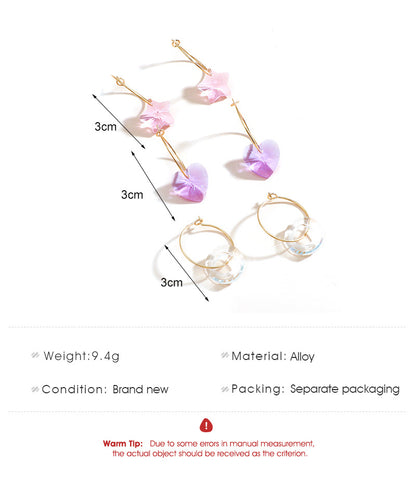 Wholesale New Geometric Circle Heart Transparent Resin Earrings Set Gooddiy