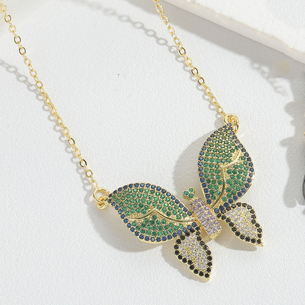 Cross-border hot sale cute butterfly design jewelry pendant clavicle chain new niche cold wind versatile necklace women