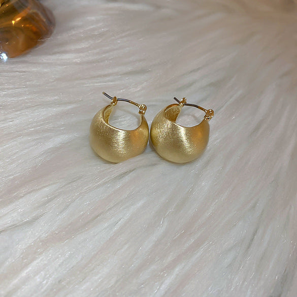 Circle Heart Geometric Metal Electroplating Earrings