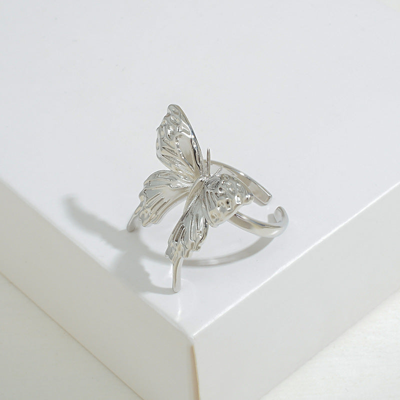 Wholesale Simple Style Butterfly Copper Open Rings