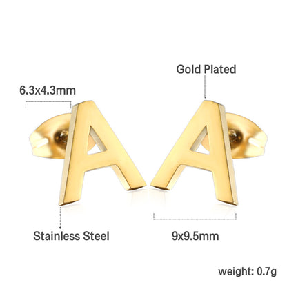 1 Pair Simple Style Letter Plating Stainless Steel Ear Studs