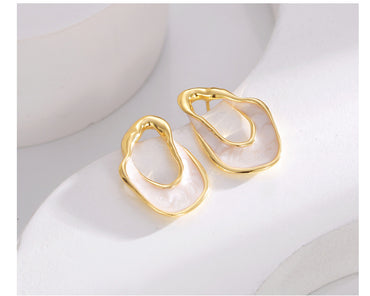 Retro Irregular Copper Plating Ear Studs 1 Pair