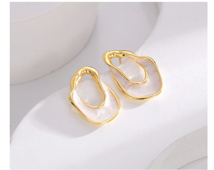 Retro Irregular Copper Plating Ear Studs 1 Pair