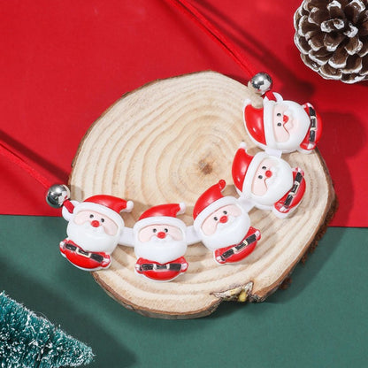 Cartoon Style Santa Claus Gingerbread Snowman Arylic Christmas Women's Necklace