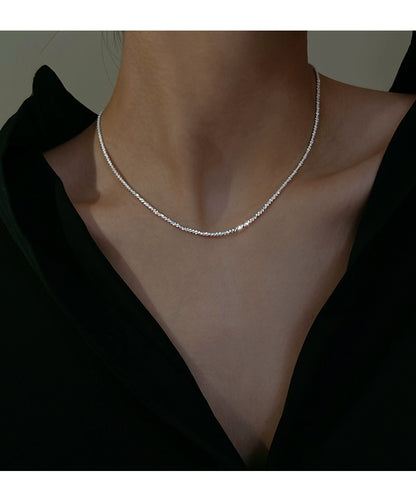 Simple Style Korean Style Solid Color Sterling Silver Necklace In Bulk