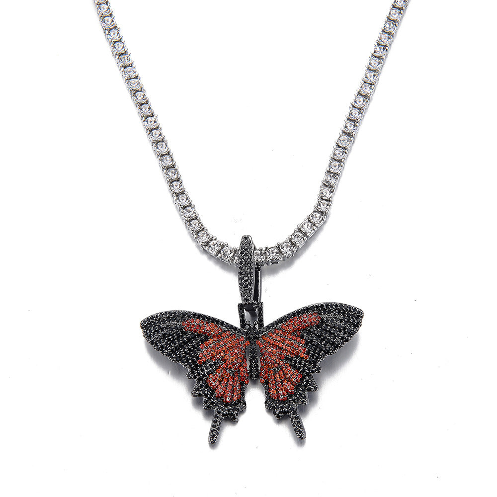 1 Piece Fashion Butterfly Alloy Inlay Zircon Pendant Necklace