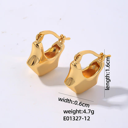 1 Pair Simple Style Geometric Plating Stainless Steel Hoop Earrings Drop Earrings