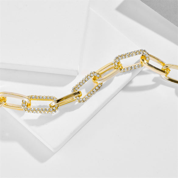 Paperclip zircon necklace summer ins cross-border hot heavy industry jewelry niche high-end necklace light luxury clavicle chain