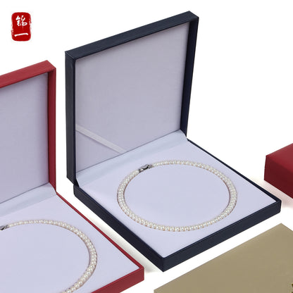 High-end PU leather pearl necklace jewelry box Mother's Day gift box jewelry generous packaging gift box wholesale