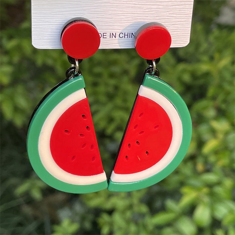 Sweet Fruit Arylic Women's Drop Earrings