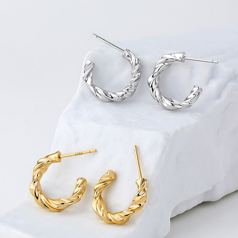 Retro U Shape Copper Plating Ear Studs 1 Pair