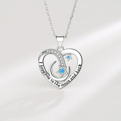 Copper Casual Simple Style Letter Moon Heart Shape Plating Inlay Zircon Pendant Necklace