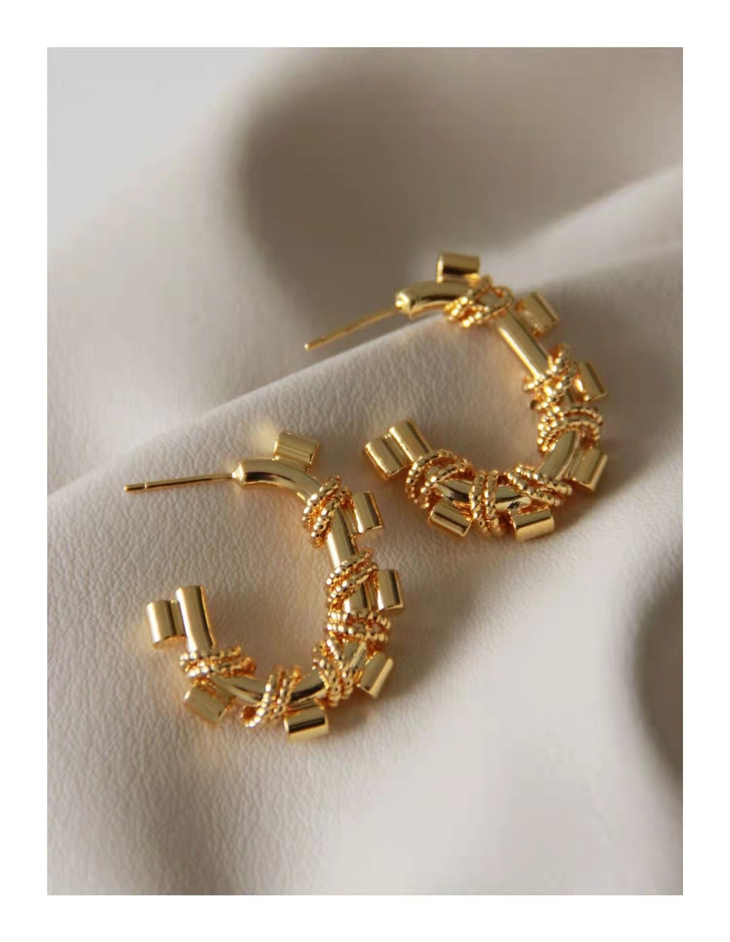 1 Pair Retro Geometric Plating Copper Earrings