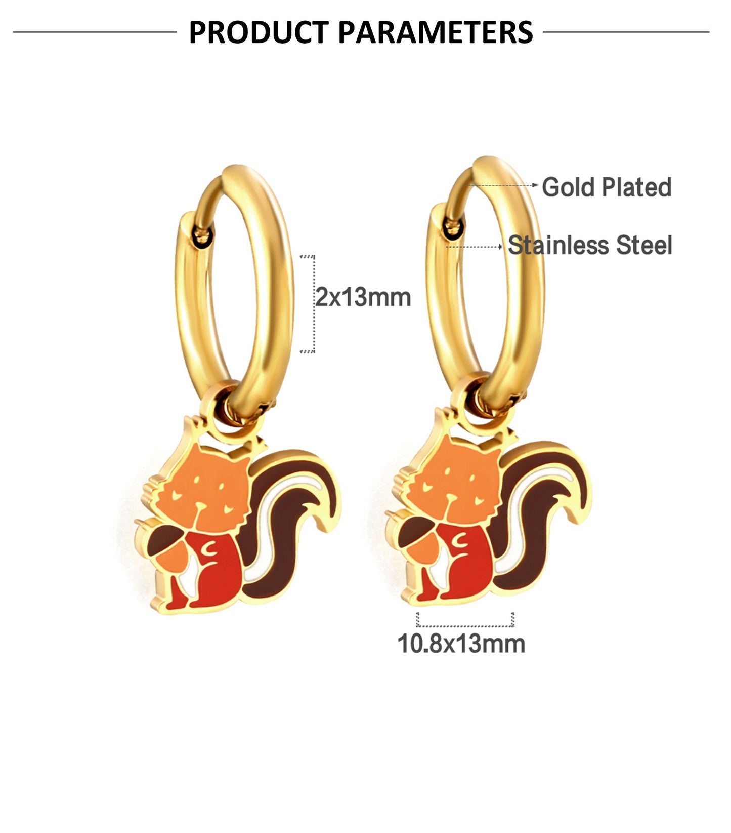 Fashion Animal Stainless Steel Plating Dangling Earrings 1 Pair