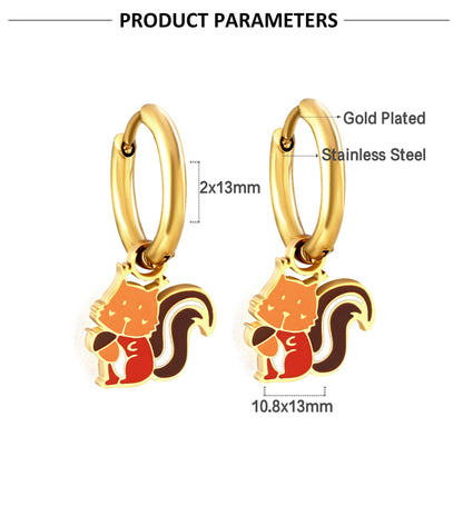 Fashion Animal Stainless Steel Plating Dangling Earrings 1 Pair