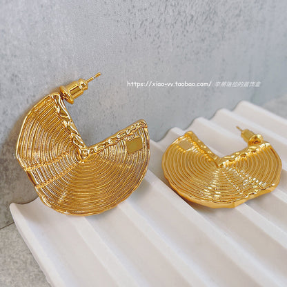 1 Pair Fashion Semicircle Metal Plating Women's Ear Studs