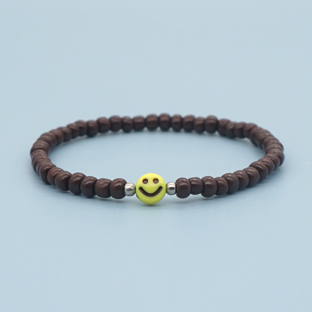 Simple Style Yellow Smiley Face Beaded Rice Bead Bracelet Wholesale Jewelry Gooddiy