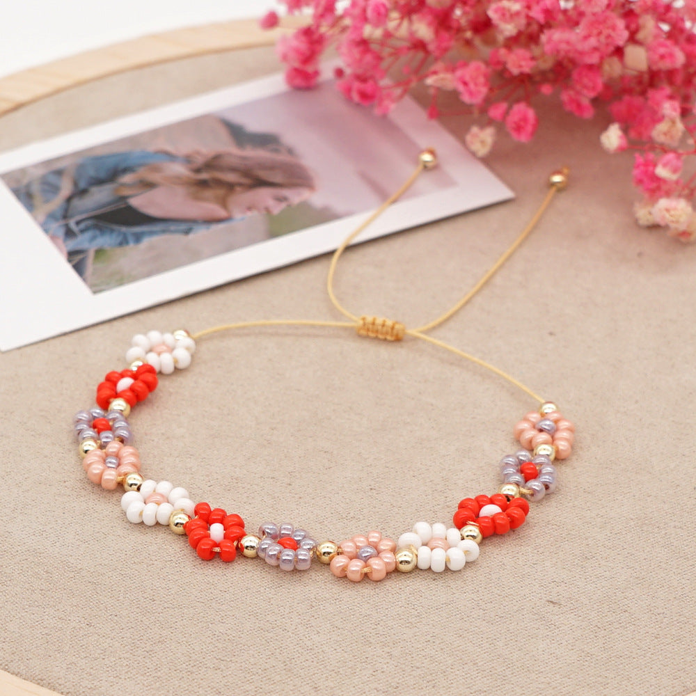 Simple Woven Beaded Small Daisy Bracelet Wholesale Gooddiy