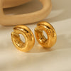 IG Style Women Hammered Geometric Stainless Steel Electroplating Clip On Earrings