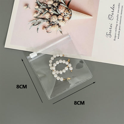 Spot wholesale transparent jewelry earrings jewelry bag necklace bracelet jewelry packaging zipper bag dust-proof sub-packaging storage