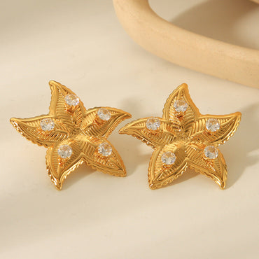 IG Style Starfish Geometric Stainless Steel Electroplating Earrings