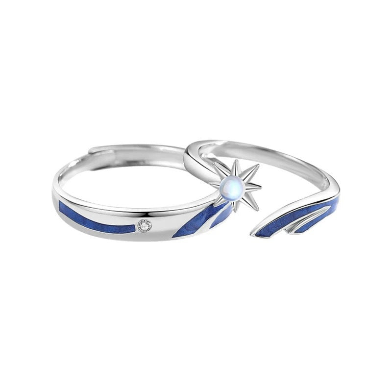 Simple Style Star Copper Inlay Zircon Open Ring 1 Piece