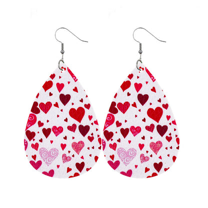 1 Pair Casual Elegant Modern Style Heart Shape Pu Leather Drop Earrings