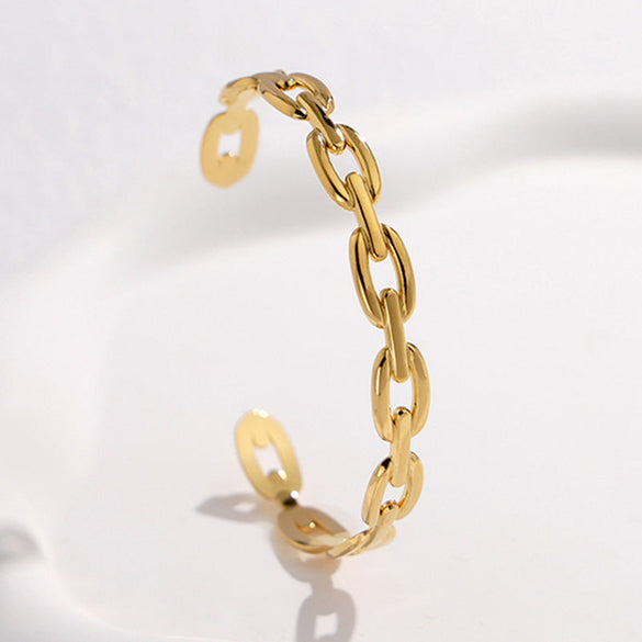 Expressive Stripe Stainless Steel Electroplating Bangles