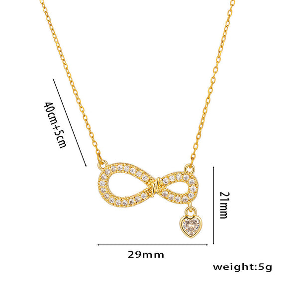Number Letter Text Titanium Steel 18K Gold Plated Necklaces