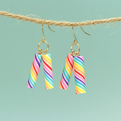 1 Pair Sweet Geometric Color Block Soft Clay Ear Hook