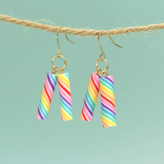 1 Pair Sweet Geometric Color Block Soft Clay Ear Hook