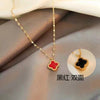 Fashion Flower Geometric Titanium Steel 18K Gold Plated Necklaces