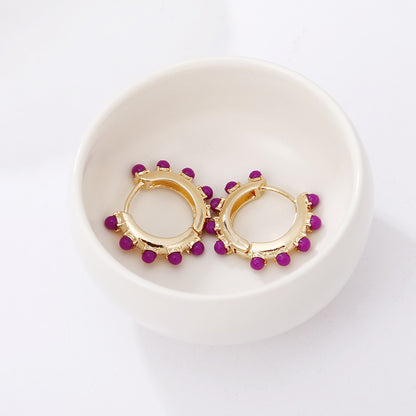 Wholesale Jewelry Hollow Color Round Pearl Earrings Gooddiy