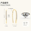 Women's Moissanite Inlaid Sterling Silver Geometric and Star Pattern Ear Studs with Plating Design