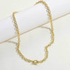 Cross-border popular copper-plated 14K real gold water ripple clavicle chain literary retro Internet celebrity with the same versatile personality necklace