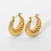 IG Style Stripe Geometric Titanium Steel 18K Gold Plated Earrings