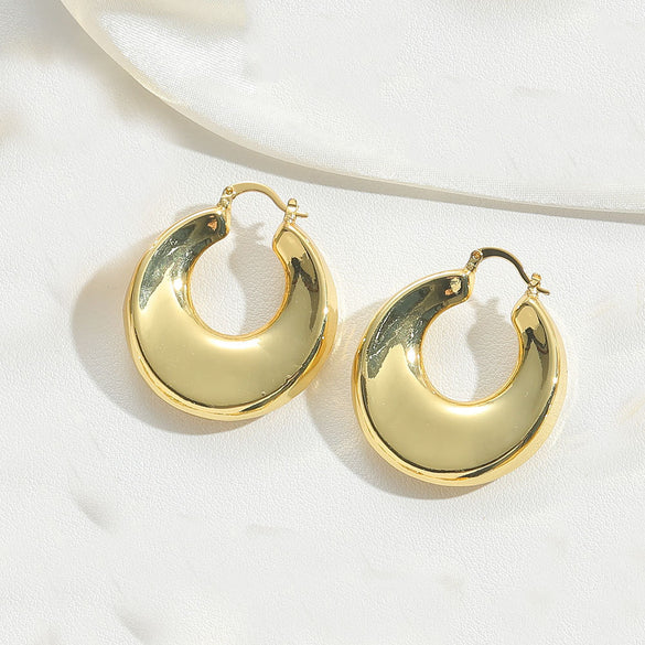 Cross-border hot-selling creative brushed hip-hop style personalized earrings, light luxury, high-end sense of high-quality, Korean earrings, jewelry women