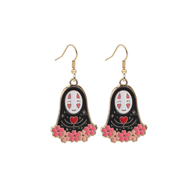 1 Pair Fashion Cartoon Character Enamel Alloy Drop Earrings