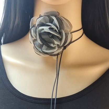 Cute Sweet Flower Cloth Velvet Band Wax Rope Women's Choker