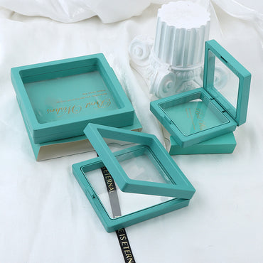 Tiffany blue Internet celebrity jewelry box PE film suspension jewelry badge commemorative coin collection storage box