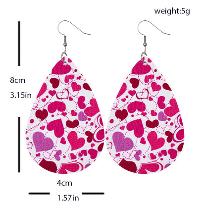 1 Pair Casual Elegant Modern Style Heart Shape Pu Leather Drop Earrings