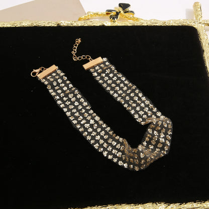 Fashion Transparent Mesh Sequins Necklace