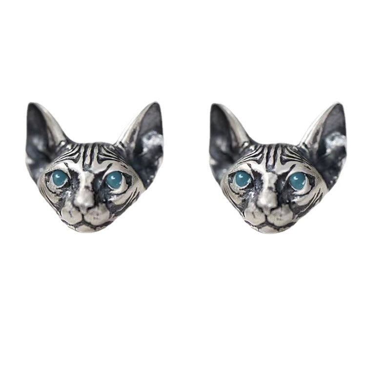 1 Pair Ig Style Cool Style Cat Enamel Plating Copper Ear Studs