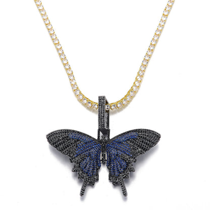 1 Piece Fashion Butterfly Alloy Inlay Zircon Pendant Necklace