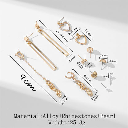 Fashion Geometric Alloy Plating Artificial Pearls Women's Earrings 1 Set